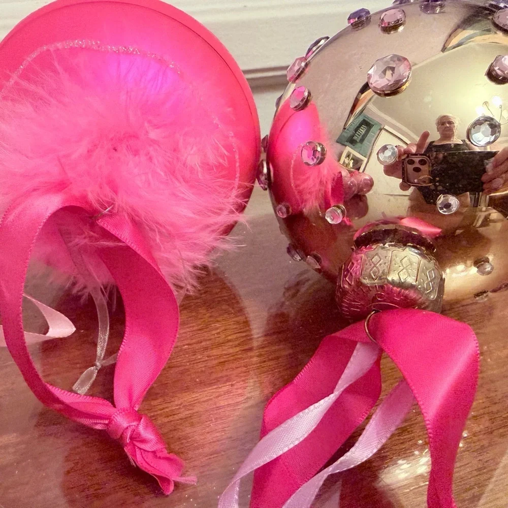 More Pink from Tootsie’s closet!!bottom reallyVibrant Pink Holiday Ornaments  o